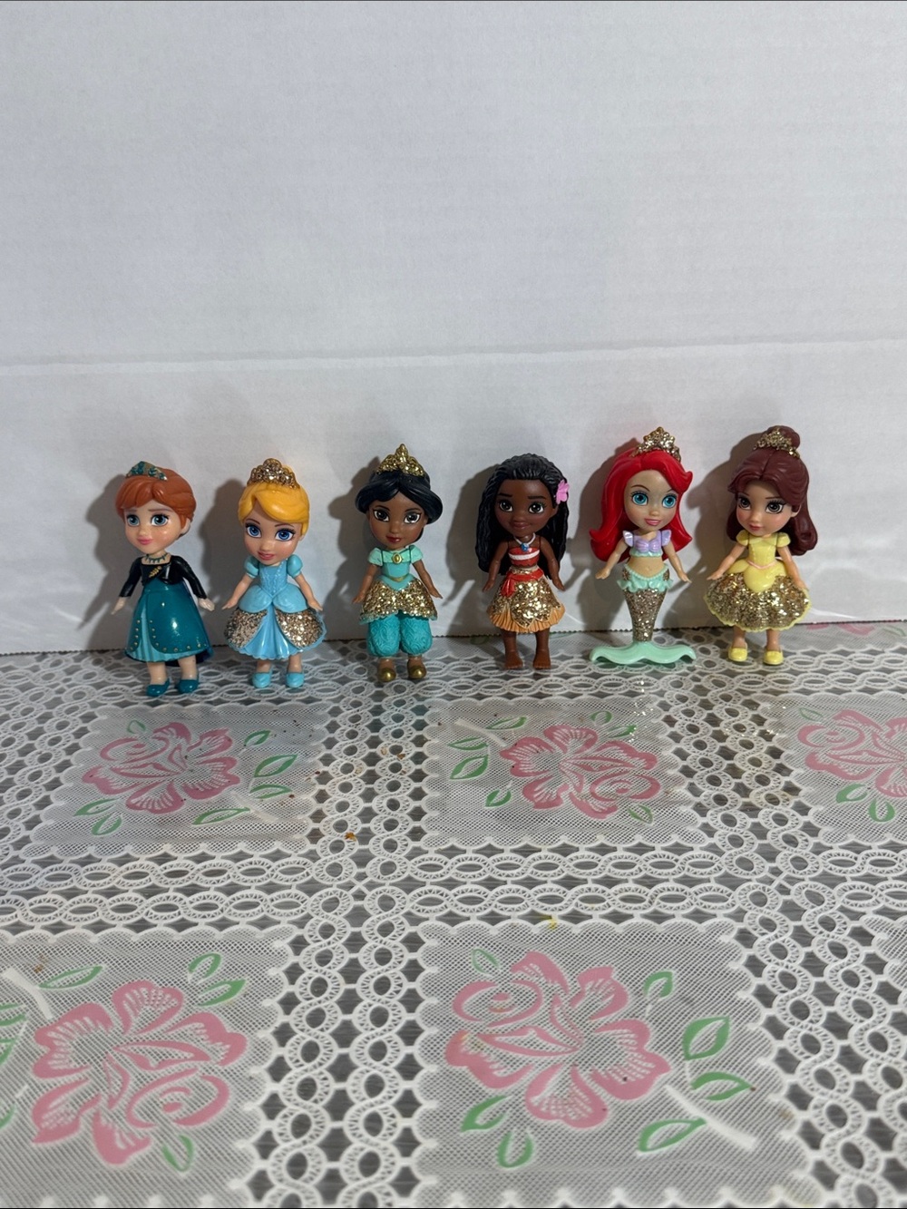 Disney Princess Mini Toddler Glitter Edition lot of 6